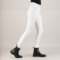 Pantalon d'équitation Euro-Star Aurelia Competition Grip Connect Full Blanc