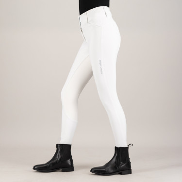Pantalon d'équitation Euro-Star Aurelia Competition Grip Connect Full Blanc