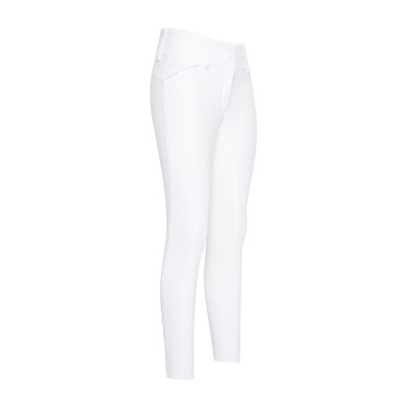 Pantalon d'équitation Euro-Star Aurelia Competition Grip Connect Full Blanc