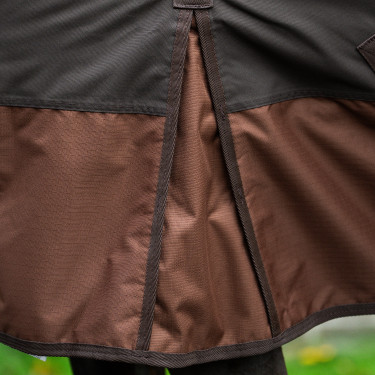 Buiten deken Imperial Riding Customized 400g met hals Donkerbruin / lichtbruin