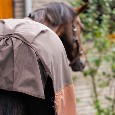 Couverture d'extérieur Imperial Riding Customized 400g avec cou Marron foncé / marron clair