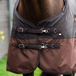 Buiten deken Imperial Riding Customized 400g met hals Donkerbruin / lichtbruin