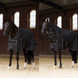 Paddockdeken Imperial Riding Basic met afneembare hals 300 g Zwart