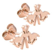 Boucles d'oreilles logo HV Polo Lotta femme Rose gold