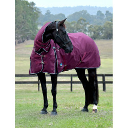 Couverture ComFiTec Essential Turnout Weatherbeeta 50g combo Bordeaux / marine Couverture ComFiTec Essential Turnout Weatherbeeta 50g combo Bordeaux / marine