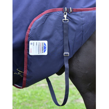 Couverture ComFiTec Essential Turnout Weatherbeeta 50g combo Marine / bordeaux Bleu