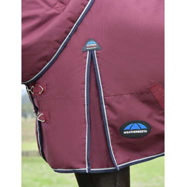 Couverture ComFiTec Essential Turnout Weatherbeeta 50g cou détachable Bordeaux / marine