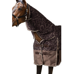 Couverture d'extérieur légère Glasgow avec couvre-encolure Horze Prune au chocolat