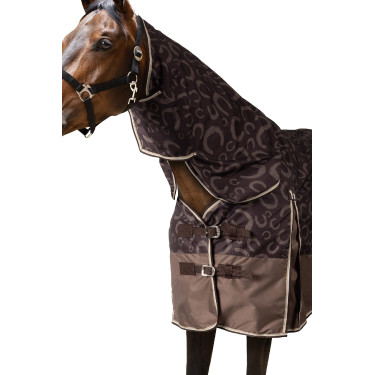 Couverture d'extérieur légère Glasgow avec couvre-encolure Horze Prune au chocolat