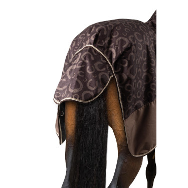 Couverture d'extérieur légère Glasgow avec couvre-encolure Horze Prune au chocolat