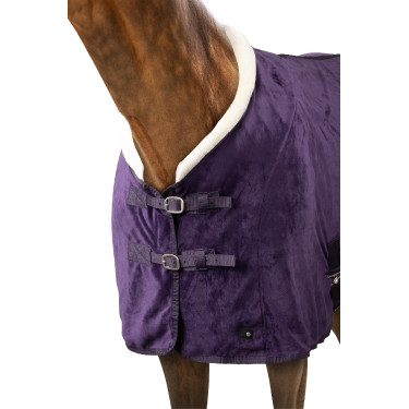 Couverture polaire Lincoln avec tour d'encolure en fourrure Horze Morelle noire