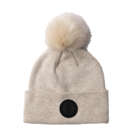 Gebreide muts met afneembare pompon B Vertigo Sydney Bruine puimsteen (lichtbruin) Beige
