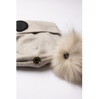 Gebreide muts met afneembare pompon B Vertigo Sydney Bruine puimsteen (lichtbruin) Beige