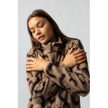Damesfleecejack Horze Ariana Bruine print