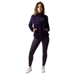 Pull en polaire anorak femme Horze Frieda Morelle noire Pull en polaire anorak femme Horze Frieda Morelle noire