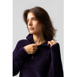 Damespullover en fleece anorak Horze Frieda Zwarte nachtschade