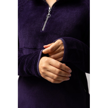 Pull en polaire anorak femme Horze Frieda Morelle noire Pull en polaire anorak femme Horze Frieda Morelle noire