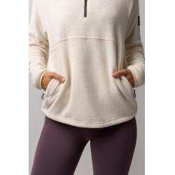 Damespullover en fleece anorak Horze Frieda Jetblauw stremkje