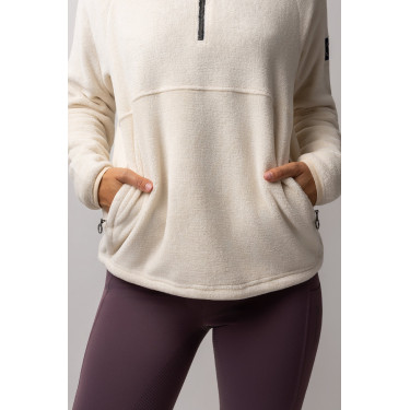 Damespullover en fleece anorak Horze Frieda Jetblauw stremkje