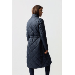 Lange onderjas voor de waterdichte jas Horze Hazel Marine titaan Marineblauw