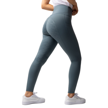 Legging thermique full grip femme Horze Gillian Gris orage