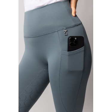 Legging thermique full grip femme Horze Gillian Gris orage