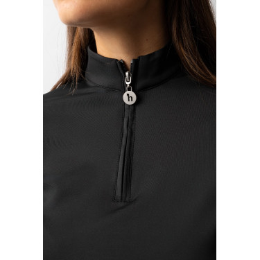 T-shirt d'entraînement àmanches longues femmes Horze Lilian Noir