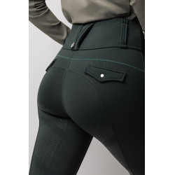 Pantalon thermique de compression fond intégral femme B Vertigo Chiara Vert scarabé