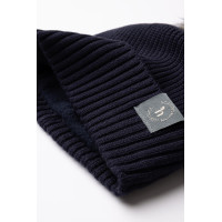 Bonnet tricoté enfants  pompon amovible Horze Noa Myrtille Gris