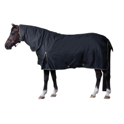 Couverture d'extérieur Pony avec col fixe 200 g Horze Glasgow Myrtille Gris