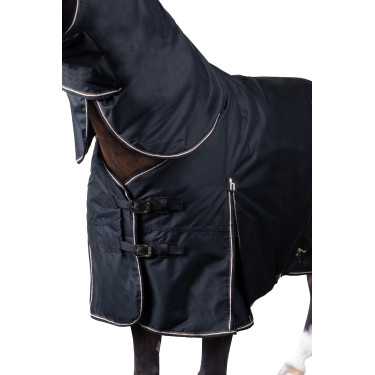 Couverture d'extérieur Pony avec col fixe 200 g Horze Glasgow Myrtille Gris