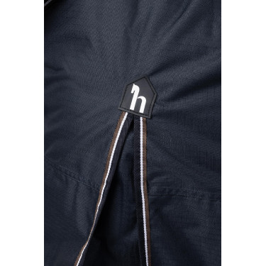 Couverture d'extérieur Pony avec col fixe 200 g Horze Glasgow Myrtille Gris
