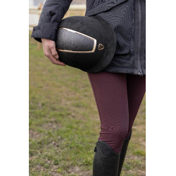 Casque Equithème Glint Lamé Noir / or rose nouveau modèle Casque Equithème Glint Lamé Noir / or rose nouveau modèle