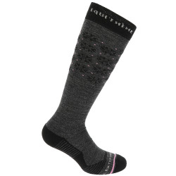 Chaussettes Equithème Snow Gris chiné / rose