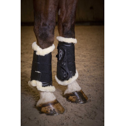 Gesloten peesbeschermers Norton XTR synthetische schapenvacht Zwart