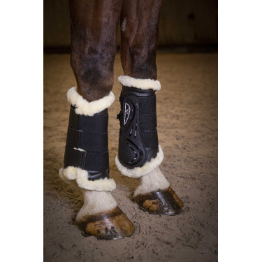 Gesloten peesbeschermers Norton XTR synthetische schapenvacht Zwart