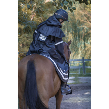 Waterdichte Equithème RiderCoat Zwart Waterdichte Equithème RiderCoat Zwart
