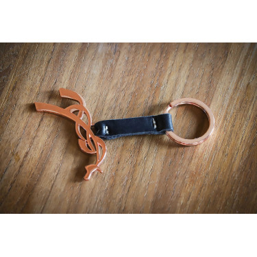 Sleutelhanger Pénélope Zwart / roségoud