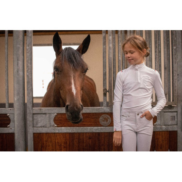 Wedstrijdpolo Eden by PL Brugge Wit / blauw wit rood lint