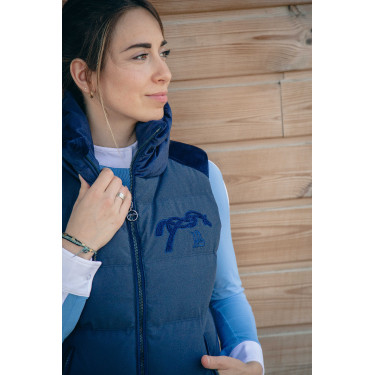 Mouwloze bodywarmer Pénélope Sonia Marineblauw
