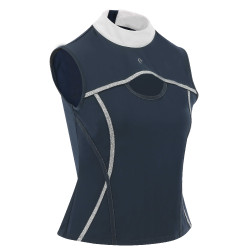 Polo Equithème Puebla zonder mouwen Marine / grijs Blauw Polo Equithème Puebla zonder mouwen Marine / grijs Blauw