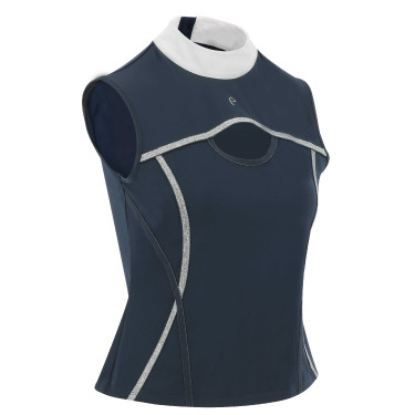 Polo Equithème Puebla zonder mouwen Marine / grijs Blauw Polo Equithème Puebla zonder mouwen Marine / grijs Blauw