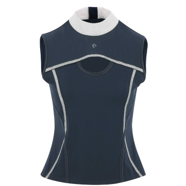 Polo Equithème Puebla sans manches Marine / gris Bleu