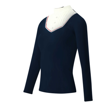 Polo Equithème Cabourg lange mouwen Marineblauw Polo Equithème Cabourg lange mouwen Marineblauw
