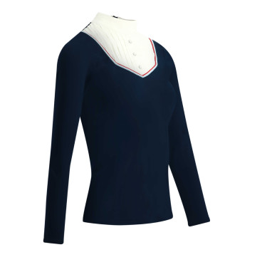 Polo Equithème Cabourg manches longues Bleu marine Polo Equithème Cabourg manches longues Bleu marine