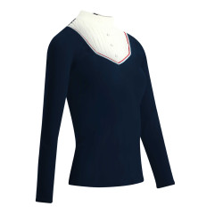 Polo Equithème Cabourg lange mouwen Marineblauw Polo Equithème Cabourg lange mouwen Marineblauw