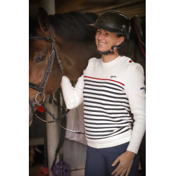 Pull Pénélope x Saint James Maelle Ecru / marine / rouge Motifs