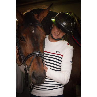 Trui Pénélope x Saint James Maelle Ecru / marine / rood Motieven