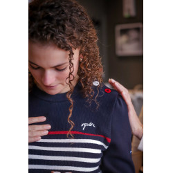 Pull Pénélope x Saint James Maelle Marine / écru / rouge Motifs