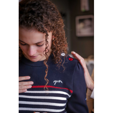 Pull Pénélope x Saint James Maelle Marine / écru / rouge Motifs